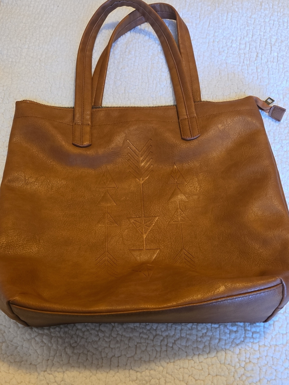 Leather Tote Bag in Cognac Brown